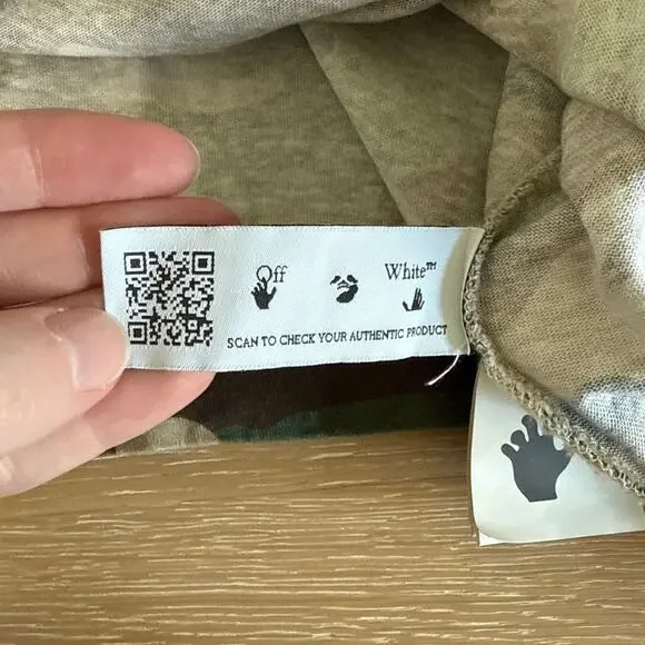 Off White T Shirt Camo Logo Size M Green Brown - Picture 3 of 6